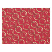 Red en Faux Gold Hearts Romantic Valentijn Tafelkleed (Voorkant (Horizontaal))