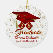 Red en Gold 20xx Afstuderen Foto Keramisch Ornament (Voorkant)