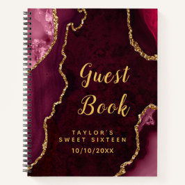 Red en Gold Agaat Sweet Sixteen Gastenboek Notitieboek