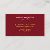 Red en Gold Agate Professional op maat Visitekaartje (Achterkant)