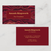Red en Gold Agate Professional op maat Visitekaartje (Voorkant / Achterkant)