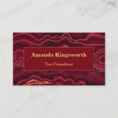 Red en Gold Agate Professional op maat Visitekaartje (Voorkant)
