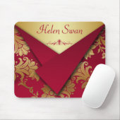 Red en Gold Baroque Mousepad Muismat (Met muis)