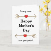 Red en Gold Happy Moederdag van uw favoriete Kaart (Gele Bloem)