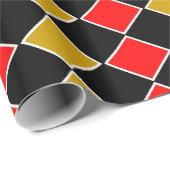 Red en Gold Harlequin Cadeaupapier (Rol Hoek)