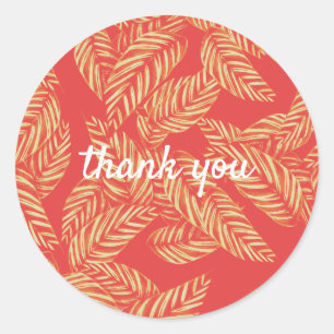 Red en Gold Leaf Hartelijk dank Ronde Sticker