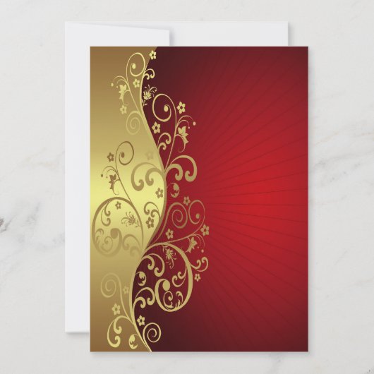Red en Gold Multipurpose Invite Kaart (Voorkant)