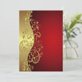 Red en Gold Multipurpose Invite Kaart (Staand voorkant)