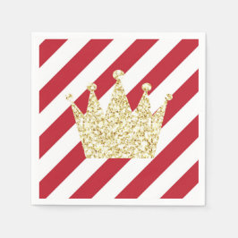 Red en Gold Prince Crown Napkins Servet