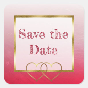 Red en Gold Save the Date Wedding Stickers