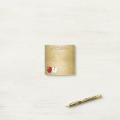  Red en Golden Apple Teacher Name Gold 3x3 Post-it® Notes (Op bureau)