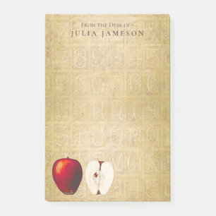 Red en Golden Apples Teacher Gold 4x6 Post-it® Notes