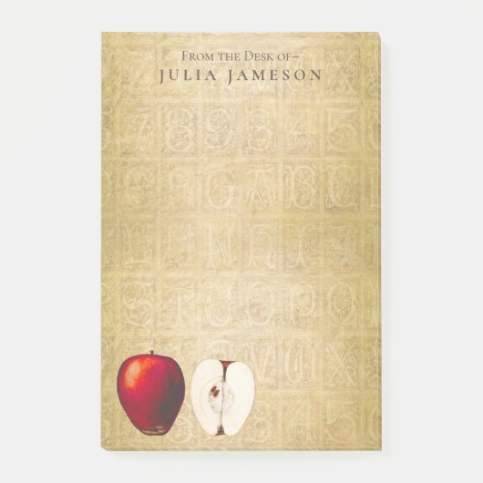 Red en Golden Apples Teacher Gold 4x6 Post-it® Notes (Voorkant)