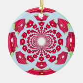 Red en Green Abstract Patroon Keramisch Ornament (Voorkant)