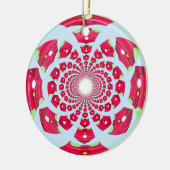 Red en Green Abstract Patroon Keramisch Ornament (Links)