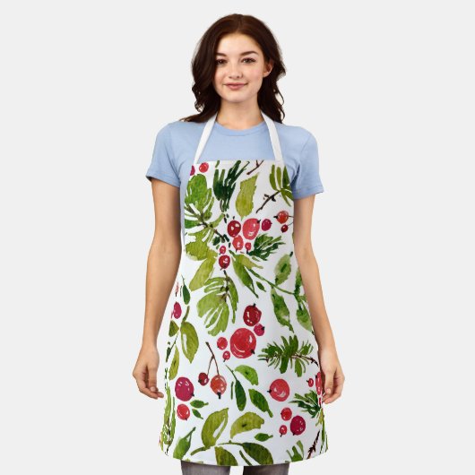 Red en Green Apron Schort (Gedragen)