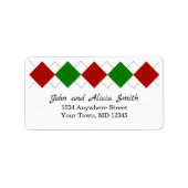Red en Green Argyle | Vakantiemaand Etiket (Voorkant)