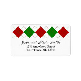 Red en Green Argyle | Vakantiemaand Etiket