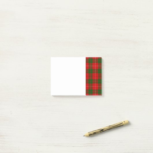 Red en Green Clan MacKinnon Tartan Post-it® Notes (Op bureau)