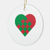 Red en Green Danish Heart Keramisch Ornament (Links)