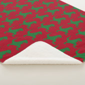 Red en Green Dinosaur-kerstSherpa Blanket Sherpa Deken (3/4)