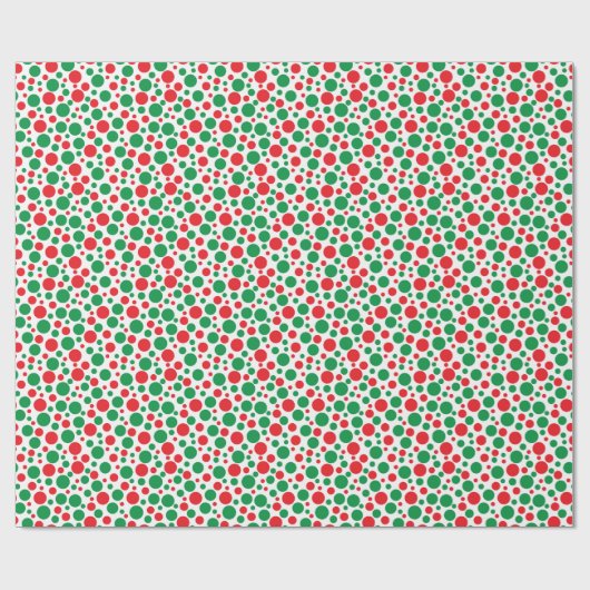 Red en Green Dot Vakantie Cadeaupapier (Vlak)