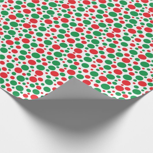 Red en Green Dot Vakantie Cadeaupapier (Hoek)