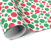Red en Green Dot Vakantie Cadeaupapier (Rol Hoek)