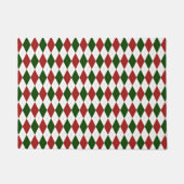 Red en Green Harlequin Diamond Argyle Pattern Deurmat (Voorkant)
