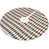 Red en Green Harlequin Diamond Argyle Pattern Kerstboom Rok (Gekanteld)