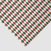Red en Green Harlequin Diamond Argyle Pattern Tissuepapier (Detail)