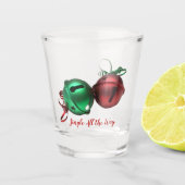 Red en Green Jingle Bells Shot Glas (Voorkant)