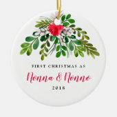 Red en Green Mistletoe New Nonna New Nonno Keramisch Ornament (Voorkant)
