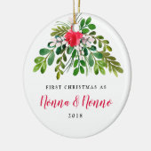 Red en Green Mistletoe New Nonna New Nonno Keramisch Ornament (Links)