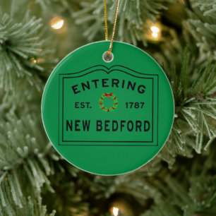 Red en Green, New Bedford Holiday Wreath Keramisch Ornament