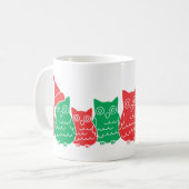 Red en Green Owls Koffiemok (Voorkant links)