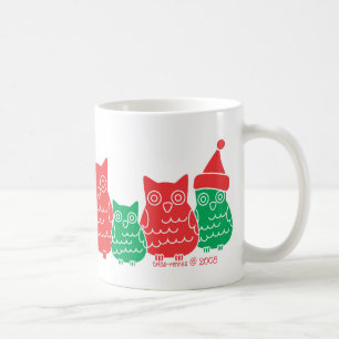 Red en Green Owls Koffiemok