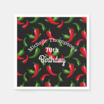 Red en Green Pepper Birthday Napkins