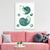 Red en Green Seashell Art Canvas Afdruk (Insitu (Woonkamer))