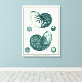 Red en Green Seashell Art Canvas Afdruk (Insitu (Houten vloer))