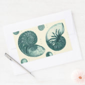 Red en Green Seashell Art Rechthoekige Sticker (Envelop)