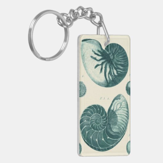 Red en Green Seashell Art Sleutelhanger (Voorkant Links)