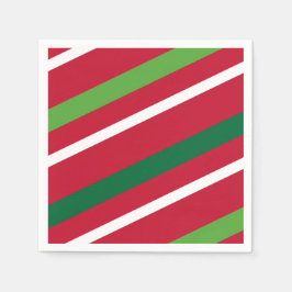 Red en Green Stripe Napkin Servet