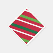Red en Green Stripe Napkin Servet (Hoek)