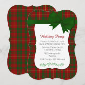 Red en Green Tartan Pset voor aangepast kerstfeest Kaart (Voorkant / Achterkant)