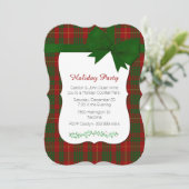 Red en Green Tartan Pset voor aangepast kerstfeest Kaart (Staand voorkant)