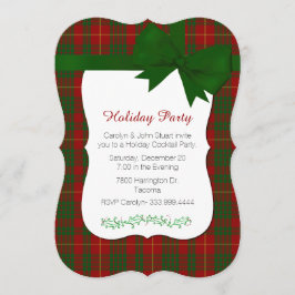Red en Green Tartan Pset voor aangepast kerstfeest Kaart