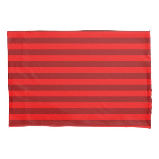 Red en Maroon Stripes Design Kussensloop (Voorkant)