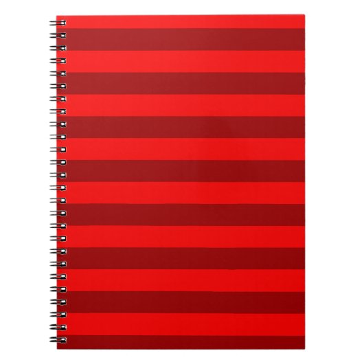 Red en Maroon Stripes Design Notitieboek (Voorkant)