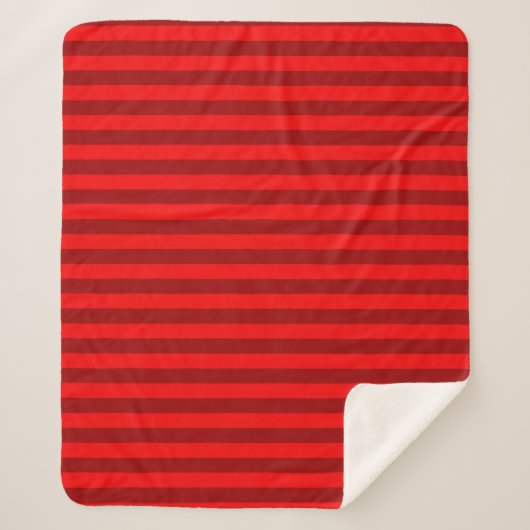 Red en Maroon Stripes Design Sherpa Deken (Voorkant)